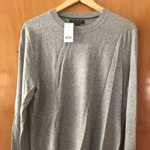 NWT blue grey crew neck sweater silk linen blend